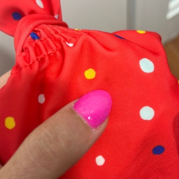 Disney Store Minnie Mouse Red Polka Dot Ice Cream One Piece Bow Bathing Suit - Picture 8 of 8